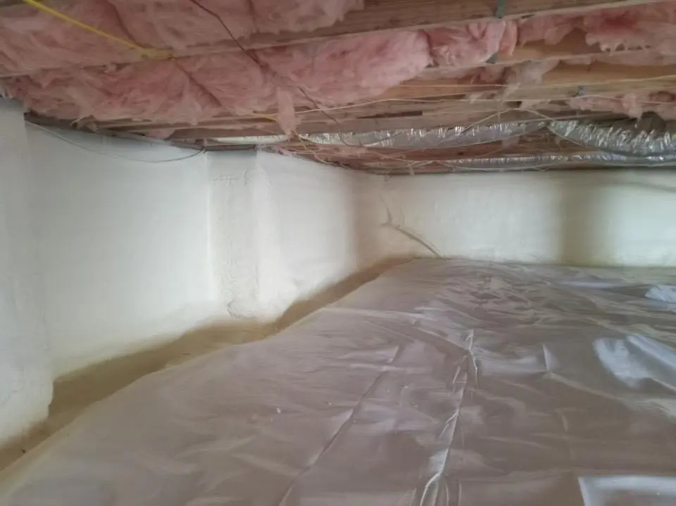 Crawl space encapsulation with closed-cell spray foam for Attic Insulation in Huntsville